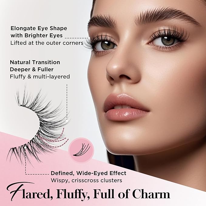 BEPHOLAN False Eyelashes 6-16mm Wispy Eyelashes Natural Look 100% Handmade Fake Lashes Lightweight Short Lashes with Soft Clear Band 3 Pairs Pack(CJ201)