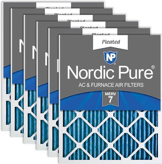 Nordic Pure 20x20x1 Pleated MERV 7 Air Filters 6 Pack by NordicPure