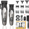 KEMEI 8536 Professional Hair Clippers for Men, Cordless Barber Clipper and Trimmers Set with LED Displays, 9000 RPM Hair Cutting Kits with Charging Bases, Mens Grooming Kit