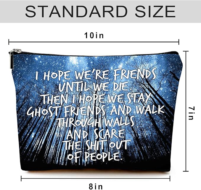 Cute Makeup Bag for Purse Canvas Waterproof Funny Cosmetic Bags for Women Zipper Travel Toiletry Pouch-Friend Gifts Makeup Bags