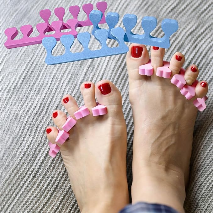 SUNFATT Foam Toe Separators,Toe Spacers for Women,Pedicure Toe Separators for Separating Toenails or Nails,Easy Finger and Toenail Polish Grooming,Soft Foams Pedicure Tools.12pcs