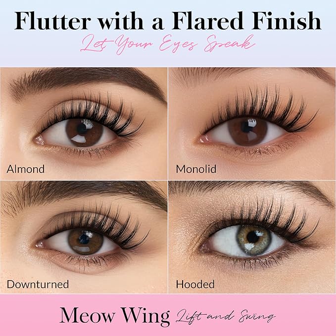 Bepholan False Eyelashes 7 Pairs Strip Eye Lash Natural Look Wispy Lashes Reusable Thin Clear Band & Soft Fake Lashes（W06）