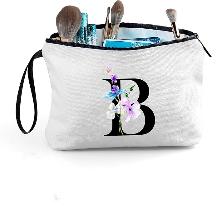 SEAMOON Women Birthday Unique Maid of Honor Friendship Gifts for Sister Bridesmaid Bride Personalized Travel Makeup Cosmetic Bag with Mirror Valentines Mothers Day Christmas Graduation B
