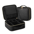 Travel Makeup Bag, Makeup Train Case, Portable Makeup Artist Organizer with Adjustable Dividers, Cosmetic Brush Holder Storeage
