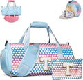 Sweet Gift for Teen, Girls Travel Duffel Bag, Kids Initial Overnight Bags with Shoe Compartment, Initial Duffle Bag with Makeup Pouch, 3 4 5 6 7 8 Year Old Girl Birthday Gifts (Letter T)