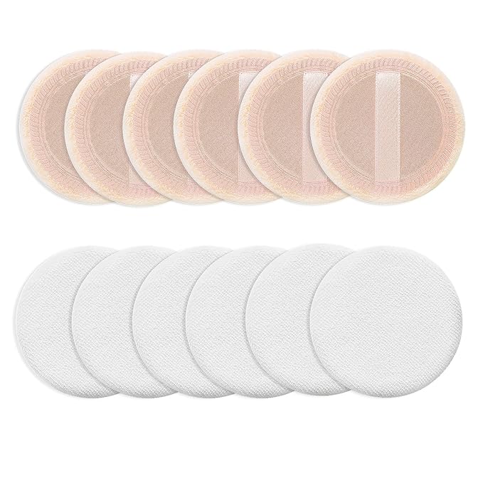 Sibba Beauty Blender Makeup Sponge 12 PCS Fluffy Make Up Foundation Applicator Face Blending Setting Pads Cosmetics Matte Loose Powder Body Paint Wet Dry Application Brushes (white/skin color)