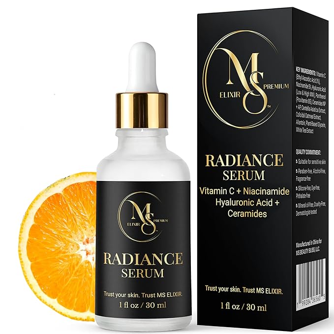 New Facial Serum for Sensitive Skin,Vitamin C, Hyaluronic Acid & Niacinamide, Hydrating Anti-Aging Formula 1 fl oz (30 ml)