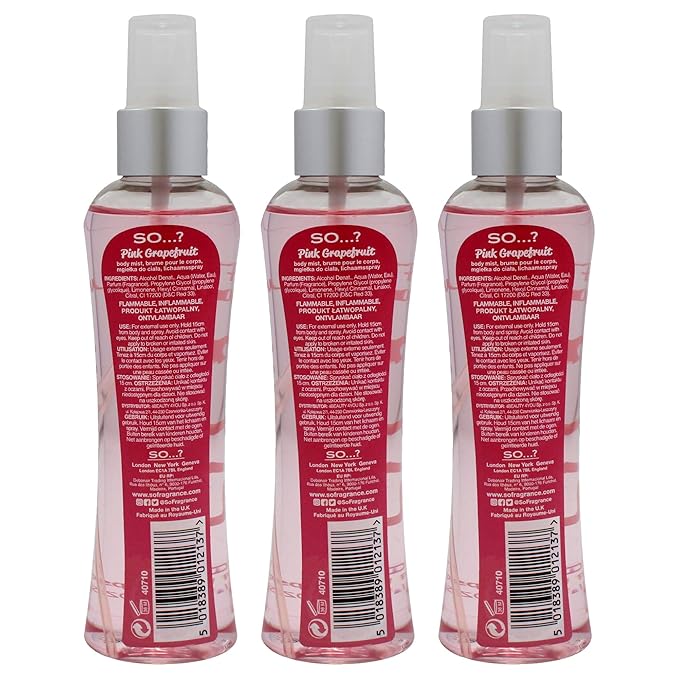 So...? Pink Grapefruit Body Mist for Women - 3.5 oz Body Mist - Pack of 3