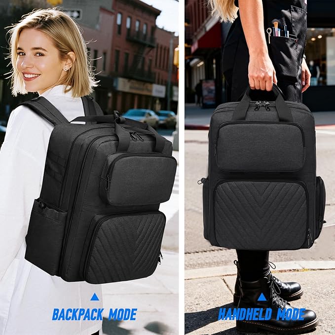 Barber Bag, Large Capacity Barber Case, Travel Hairdresser Organizer Supplies Bag, Hairstylist Backpack for Hair Cutting Tools