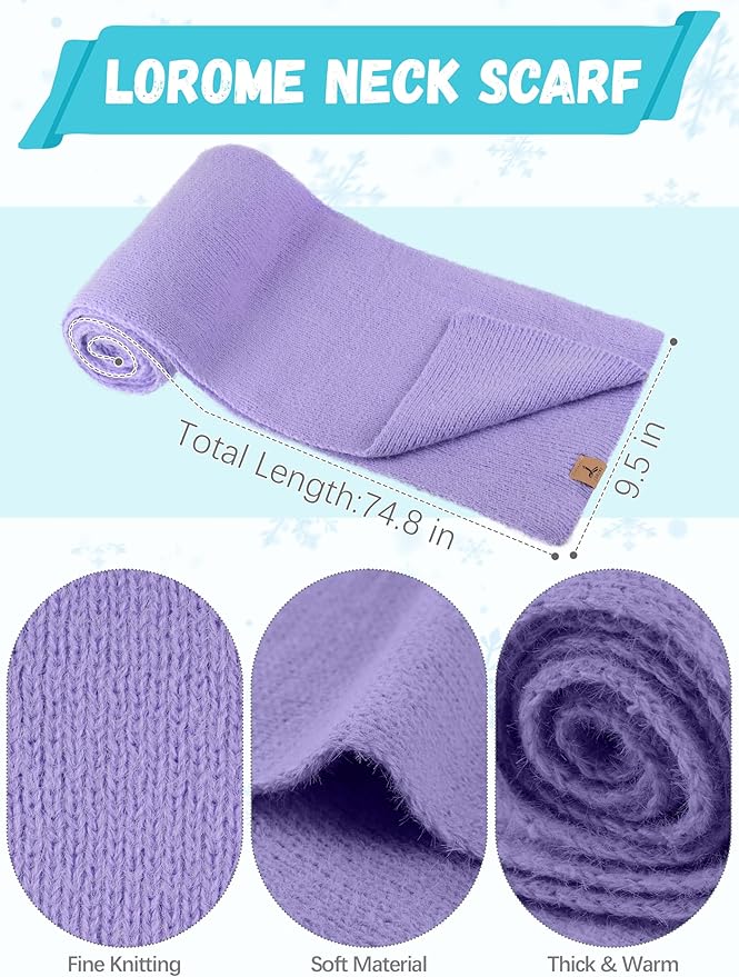 Winter Beanie Hat Scarf Gloves, Warm Fleece Knit Hat Long Scarf Neck Warmer Touch Screen Winter Gloves Set Gifts for Women