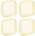 4 Pieces Mini Zipper Nylon Mesh Pouch, Mesh Cosmetic Bags Makeup Bags, Multipurpose Travel Toiletry Bags for Office Supplies and Travel Accessories (Beige, S)