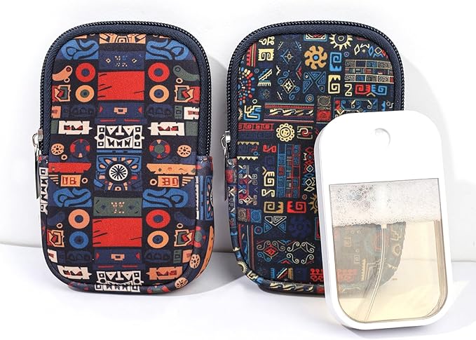COOKOOKY 2 Pack Hand Sanitizer Spray Case Compatible with Touchland, Hand Sanitizer Holder, Mini Zippered Pouch, Small Makeup Bag for Women Friends Girls Gifts Idea