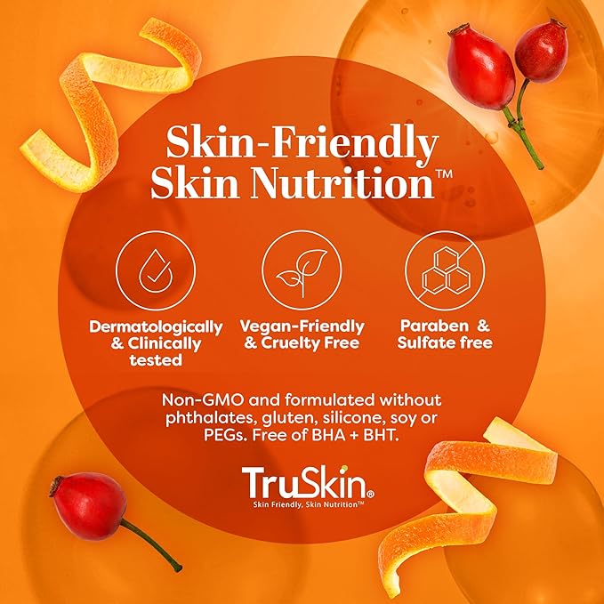 TruSkin Vitamin C Cleanser for Face - Brightening Face Wash with Vitamins C & E, Rosehip Oil, Aloe Vera and MSM - Deep Clean and Refresh for Radiant, Healthy-Looking Skin, 4 fl oz