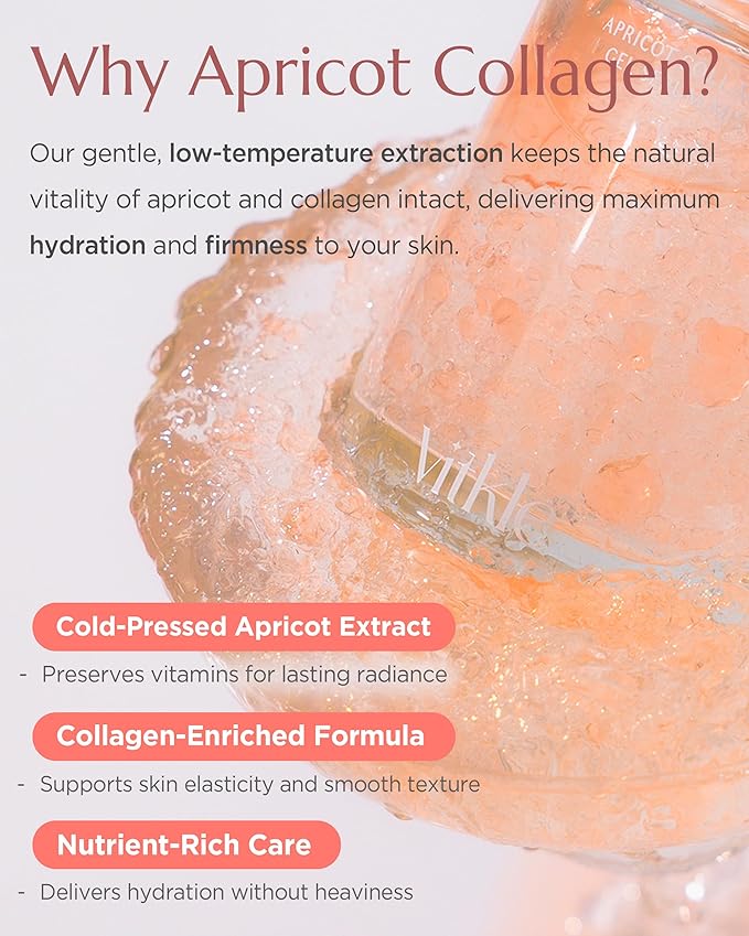 Apricot Collagen Gel Serum Mist - Korean Face Moisturizer French Patented with 8-Layer Hyaluronic Acid, Bakuchiol, Adenosine for Hydration Glow Firming Anti-Aging Spray, 3.38 fl.oz.