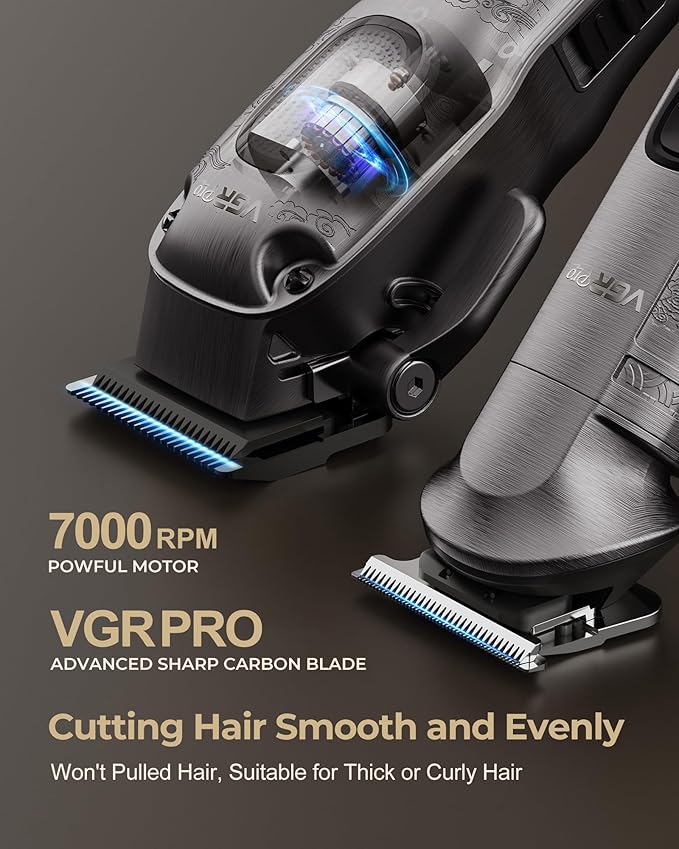 Hair Clippers for Men Professional, Cordless Hair Clippers for Hair Cutting, Mens Clippers and Trimmers Set, Electric Hair Trimmer for Men with Package Box (Gray)