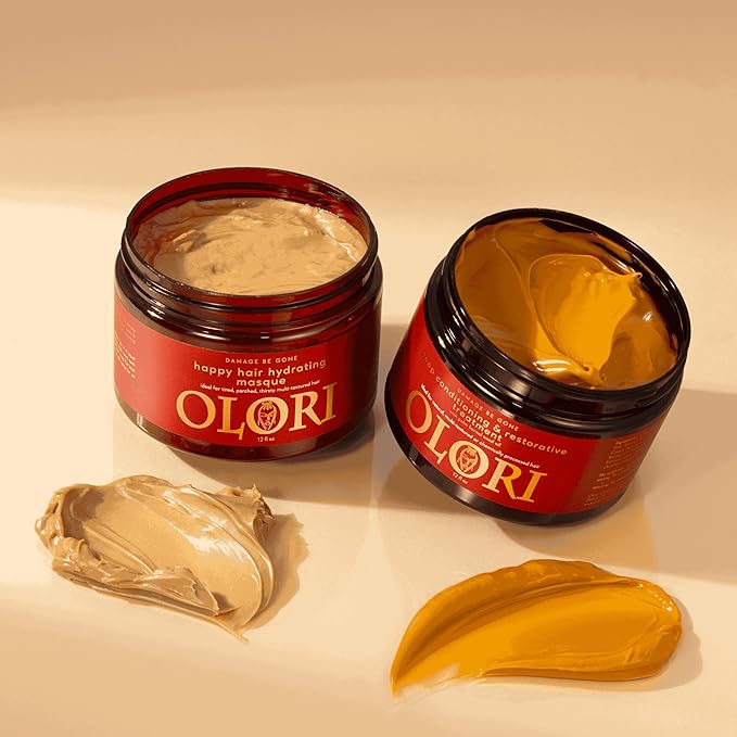 OLORI Happy Hair Mask for Dry Damaged Hair and Growth | Moisturizing Hair Mask for Curly Hair | Hydrating with Batana Oil to Help Nourish, Restore Softness & Strength