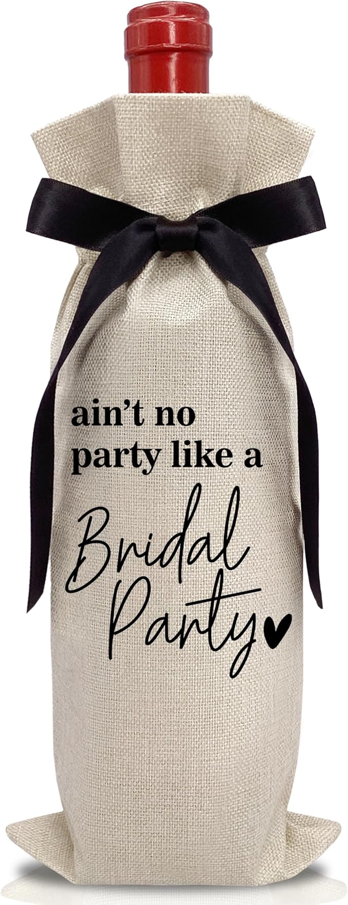 RYIGYWE Cute Bow Ribbon Engagement Gift Wine Bag - 1 PCS Bride to Be Gifts for Bridesmaids Bride and Groom Couples Her Him Will You Be My Bridesmaid for Getting Married Engagement Bridal Shower - A60