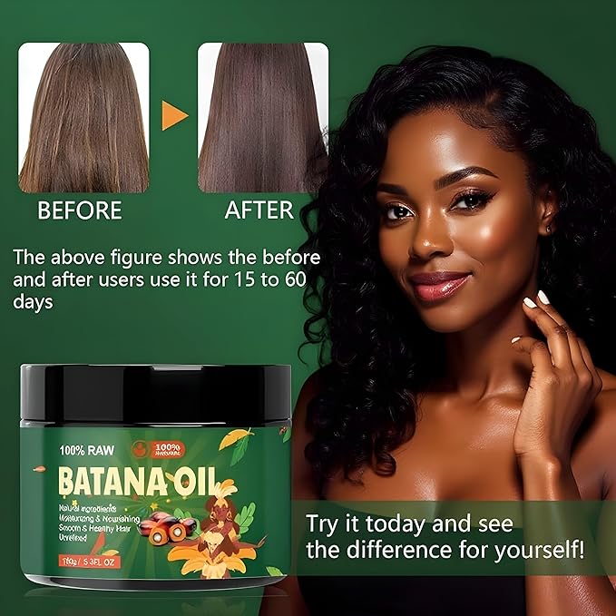 Batana Oil for Hair Growth, 100% Natural Pure Nubidoolife and Revitalize for Smooth, Tangle-Free Hair, Batana Hair Mask Hair Growth Prevent Hair Loss for Men & Women