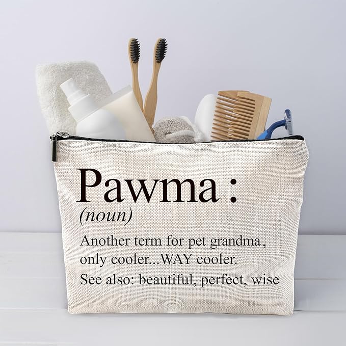 Sufamb Pawma Gifts Makeup Bag, Best Dog Grandma Gifts for Mother's Day Birthday Cosmetic Bags, Best Dog Grandma Gift Portable Small Toiletry Bag Zipper Makeup Pouch