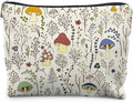 Vintage Colorful Mushroom Makeup Bag, Gifts for Women Lovers, Floral Cosmetic Toiletry Bag, Accessories and Stuff