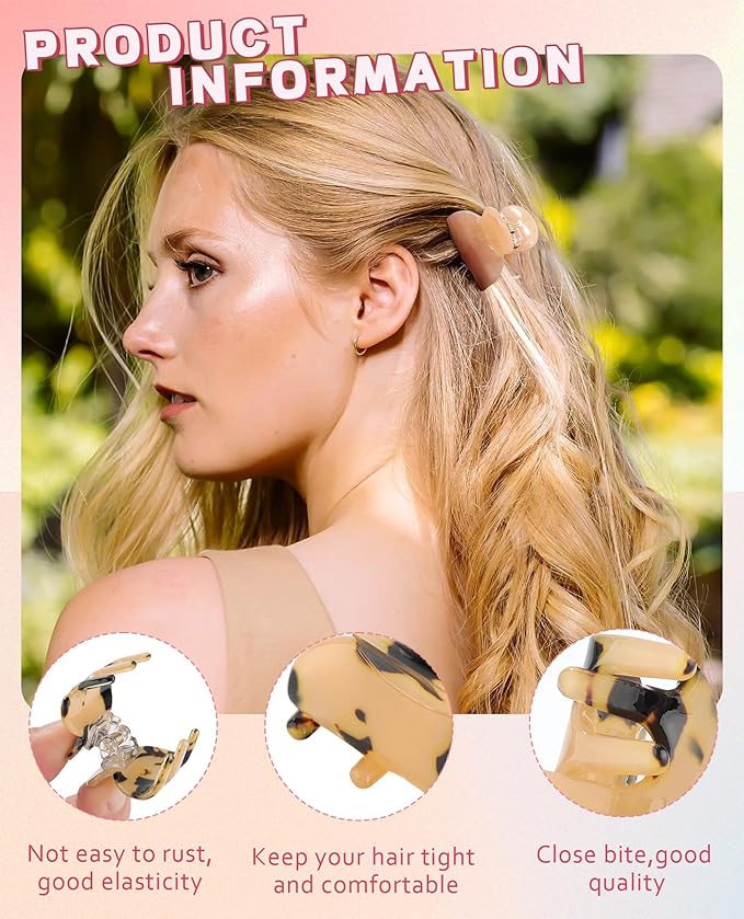 Claw Jaw Hair Clips 12PCS Small for Thin Hair Styling Mini Accessories Classic Clamp for Women Girls