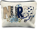 Trendy Floral Nurse Makeup Bag, Nurses Week Gifts Cosmetic Bags for Women, Nurse Appreciation Gifts Makeup Pouch, Nursing Zipper Pouch