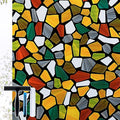 Volcanics Decorative Stained Glass Window Privacy Film with Installation Tools– Static Cling Privacy Sticker for Home & Church, Non-Adhesive, Anti-UV & Heat Blocking, 35.4 x 78.7 Inches