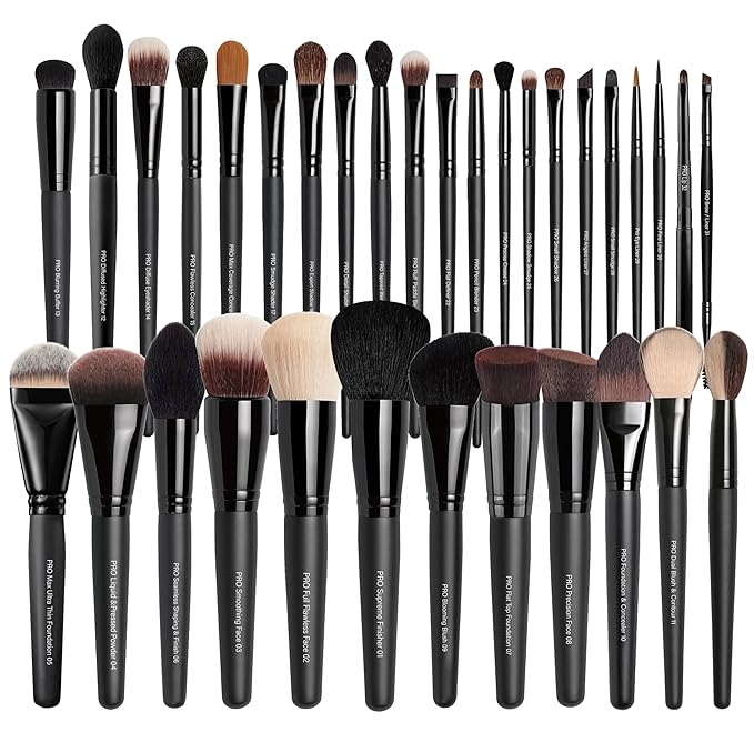 Bueart Design 32PCS Professional Makeup Brushes Set,Makeup brushes Kit with Premium soft hair for Foundation,Powder,Cream,Blush,Contour,Concealer,Bronzer,Eyeshadow,Blending For Pro Make up