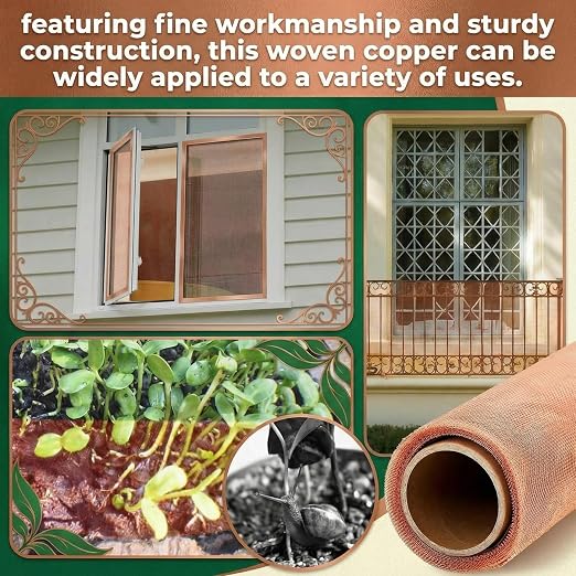 Therwen 24 Inch x 10 ft Copper Mesh Screen 99.9% Pure Copper 40 Mesh Roll Wire - Image 5