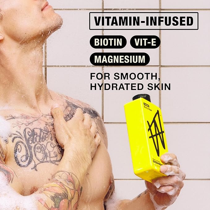 W By Jake Paul Exfoliating Body Wash for Men, Vitamin-Infused, Hydrating Shower Gel, Original, 18 fl oz
