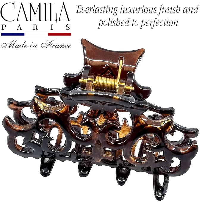 Camila Paris NV105 French Hair Clip for Women, Girls Hair Claw Clips Jaw Fashion Durable and Styling Hair Accessories for Women, Strong Hold No Slip Grip, Made in France