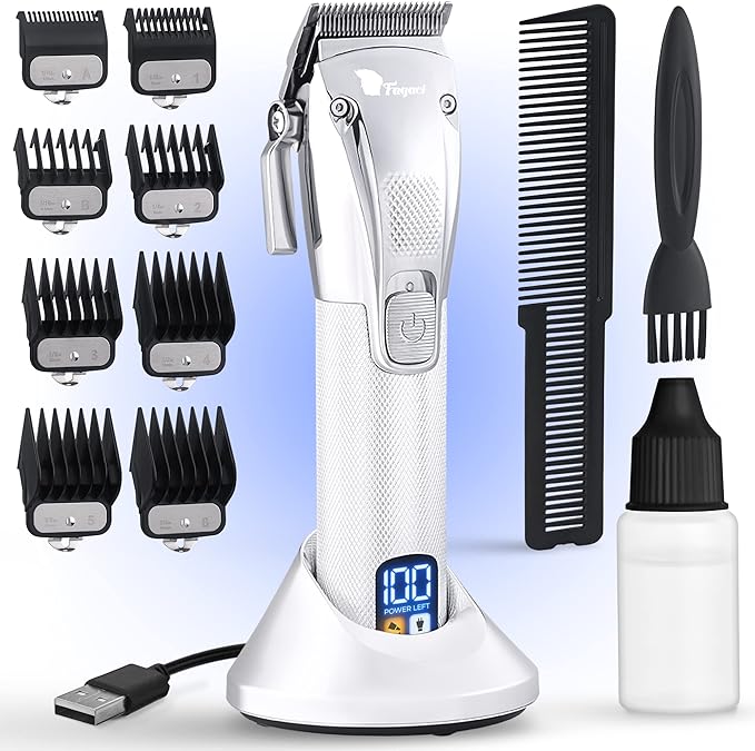 Fagaci Hair Clippers for Men Professional with Precise Cutting, Turbo Power Professional Barber Clippers Cordless, Powerful Motor Fade Mens Hair Clipper Set, Precision Blades Haircut Machine Kit