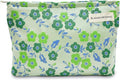 STARDW Aesthetic Floral Makeup Bag Cute Small Cosmetic Bags for Women Girls, Travel Toiletry Bag Large Capacity Zipper Makeup Pouch, Purse Organizer Pouches (Green Flowers)