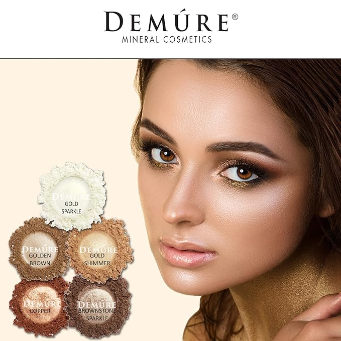 Demure Mineral Make Up (Gold Shimmer) Eye Shadow, Shimmer Eyeshadow, Loose Powder, Glitter Eyeshadow, Eye Makeup, Professional Makeup