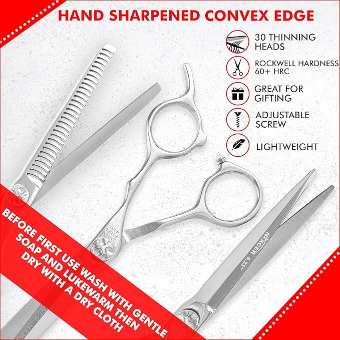 Professional Scissors - 6.25" Arc Hair Cutting Scissors 440C Japanese Steel, Featuring Long-Lasting Sharpness(Hair Cutting & Thinning Scissors)