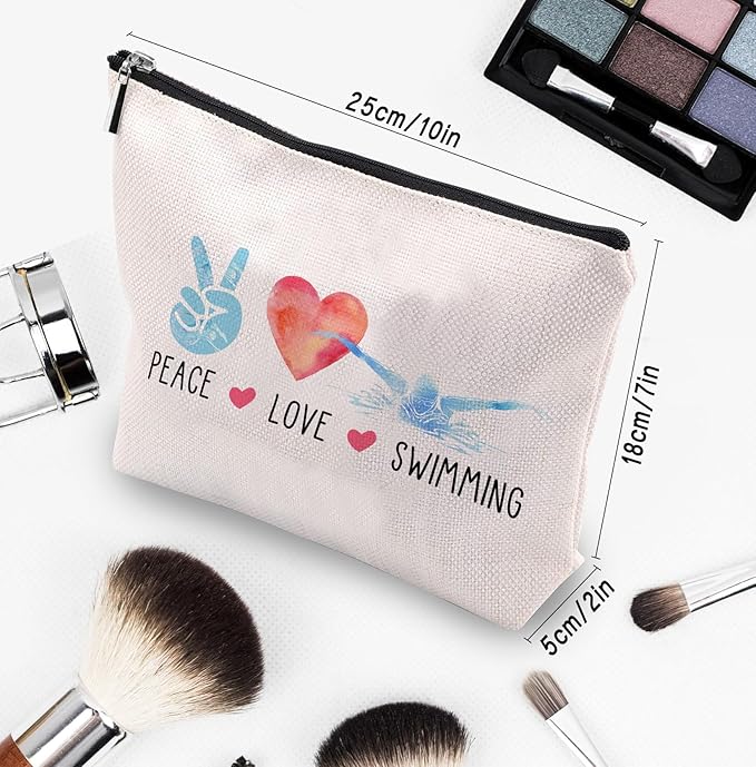 Funny Swimming Gifts for Women, Swimming Team Gifts Swim Coach Teacher Gifts, Swimming Makeup Bag Birthday Gifts for Swimmer Women Her Female