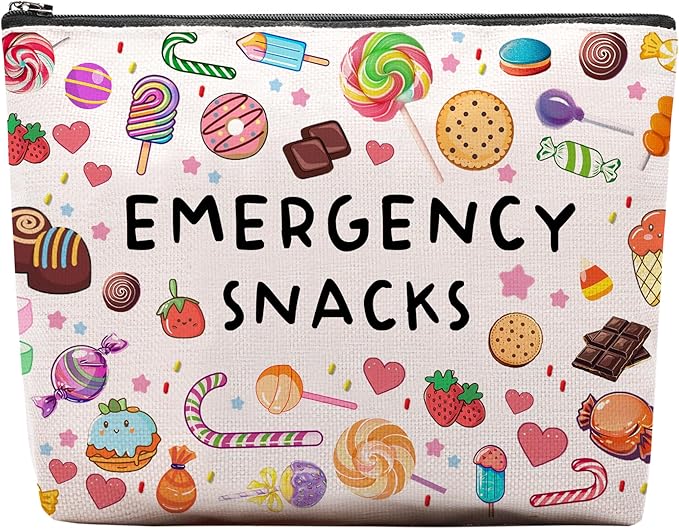 Snack Bags, Emergency Food Bag Packing Cubes for Women Trip Gifts Favors Travel Bag Essentials, Emergency Snacks Gifts for Her Makeup Cosmetic Bag Pouch Purse