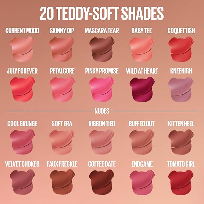MAYBELLINE Super Stay Teddy Lip Tint, Long Lasting Matte Lipstick For Up To 12HR Wear, Mascara Tear, 1 Count