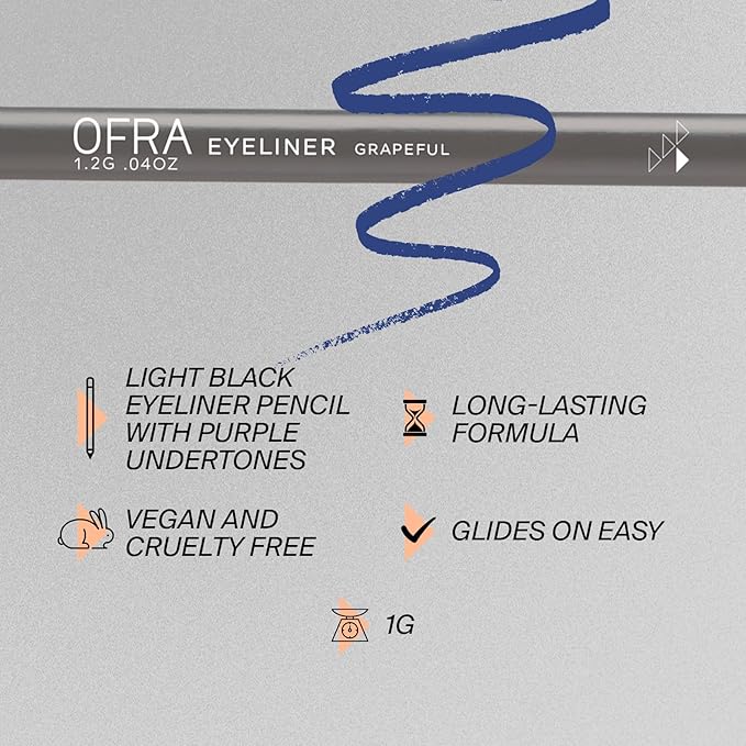 Ofra Eyeliner Pencil - Grapeful | Precision Purple for Bold, Long-Lasting Looks | Waterproof Smudge-Proof Formula | Easy Glide Application for Intense Definition and All-Day Wear