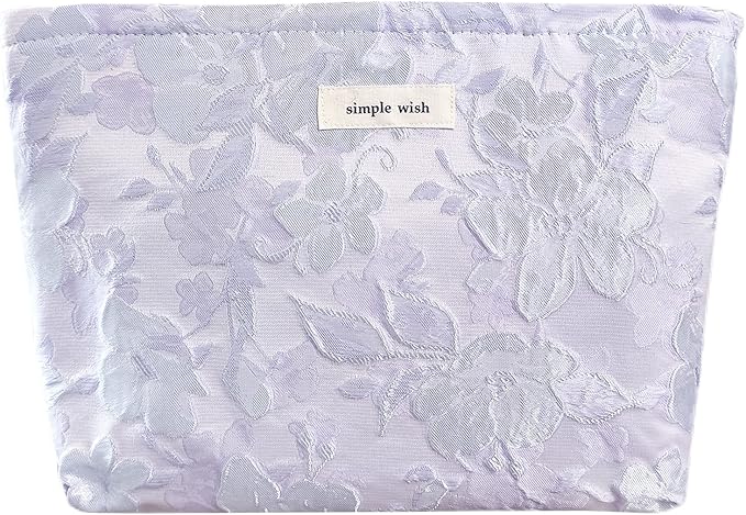 STARDW Aesthetic Floral Makeup Bag Cute Small Cosmetic Bags for Women Girls, Travel Toiletry Bag Large Capacity Zipper Makeup Pouch, Purse Organizer Pouches