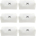 PAZIMIIK 6PCS Cozy Makeup Bag Small Aesthetic Travel Zipper Cosmetic Pouch for Women Make Up Beauty Accessories Brushes, Stripe Black