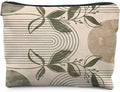 Abstract Sage Green Boho Botanical Makeup Bag, Minimalist Boho Neutral Sun Rainbow Cosmetic Bags for Women, Boho Gifts for Women, Mid Century Modern Zipper Makeup Pouch