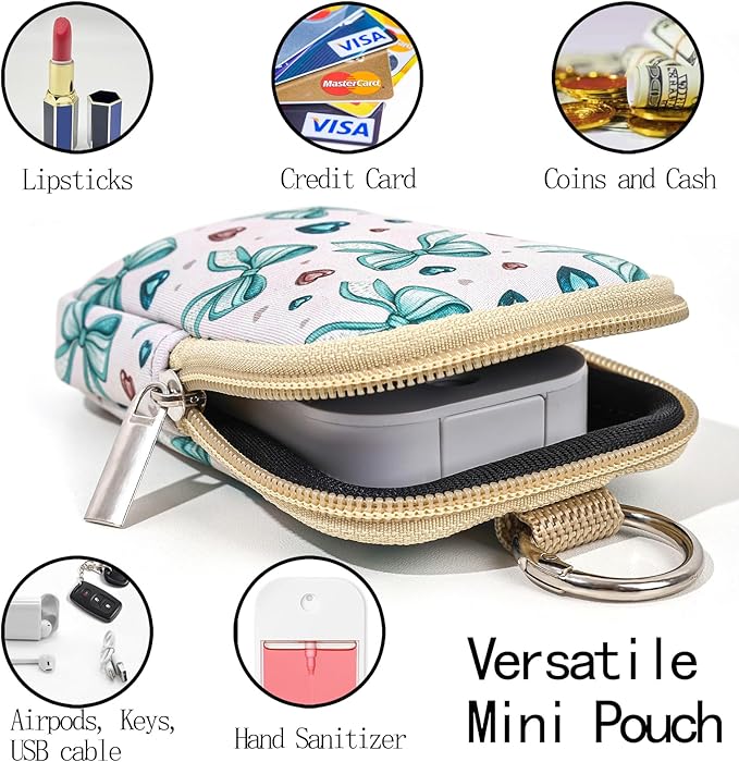 COOKOOKY 2 Pack Hand Sanitizer Spray Case Compatible with Touchland, Hand Sanitizer Holder, Mini Zippered Pouch, Small Makeup Bag for Women Friends Girls Gifts Idea