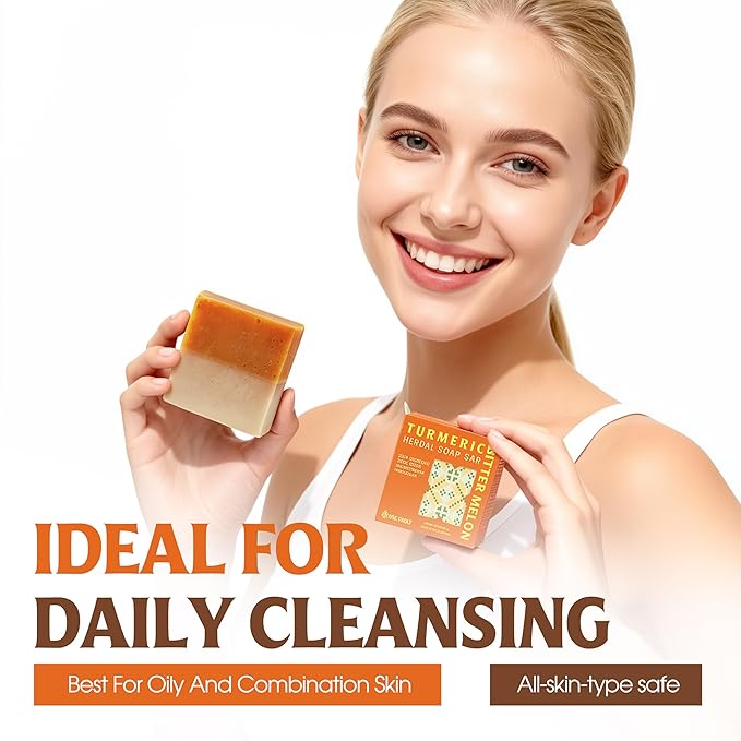 Turmeric & Bitter Melon 2-in-1 Luxurious Natural Soap Bar (4.2 oz) | Herbal Freshness & Gentle Refreshing Cleanse | Cold-Processed, Handmade in Vietnam (Pack of 1)