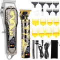 HIENA PRO Hair Clippers for Men T-Blade Trimmer Set, Men Professional Cordless Barber Hair Clippers Set with LED Display