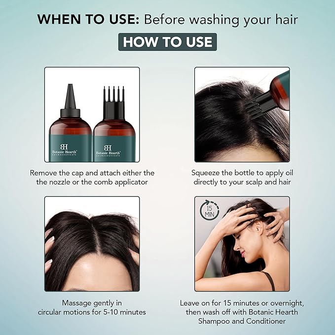 Botanic Hearth 100% Pure Rosemary Oil For Hair Growth | Infused with Pumpkin Oil | Hair Oil Repairs Dry Damaged Hair, Strengthening, Healthier - Hair Tonic, 6.7 fl oz