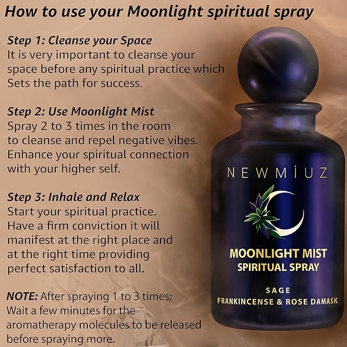 Clearing Sage Smudge Spray Mist Spiritual Aromatherapy for Stress Relief Success Prosperity Frankincense Rose Natural Essential Oils Destress Gift