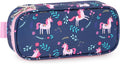 mibasies Girls Pencil Case for Kids, Multi-Slot Pencil Pouch, Unicorn Flower