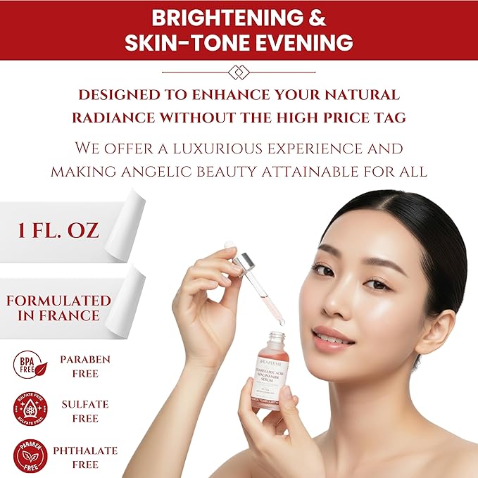 Tranexamic Acid TXA 4% + Niacinamide 10% Serum – Discoloration Correcting Serum with Alpha Arbutin, Pro-Vitamin B5, Phloretin Dark Spot, Hyperpigmentation, Uneven Skin Tone Corrector 1 fl oz
