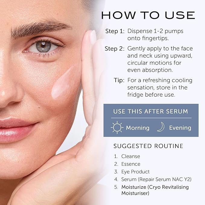 111SKIN Cryo Revitalising Moisturiser, Hydrating Gel Face Cream with Hyaluronic Acid, Ginseng Complex & ATP for Skin & Neck, Firming & Tightening Daily Face Moisturizer for All Skin Types, 1.69 fl oz